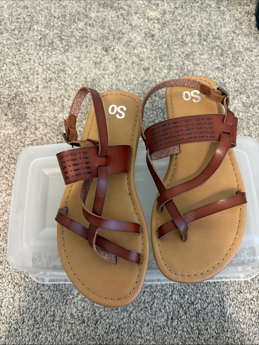 SO Brown Strappy Women's Sandals with Buckle